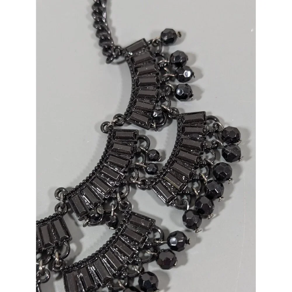 Black Chandelier Charm Statement Necklace Elegant‎ Goth 23